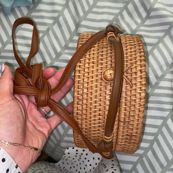 Rattan Bags for Women - Handmade Wicker Woven Purse Handbag Circle Boho Bag - Picture 2 of 6